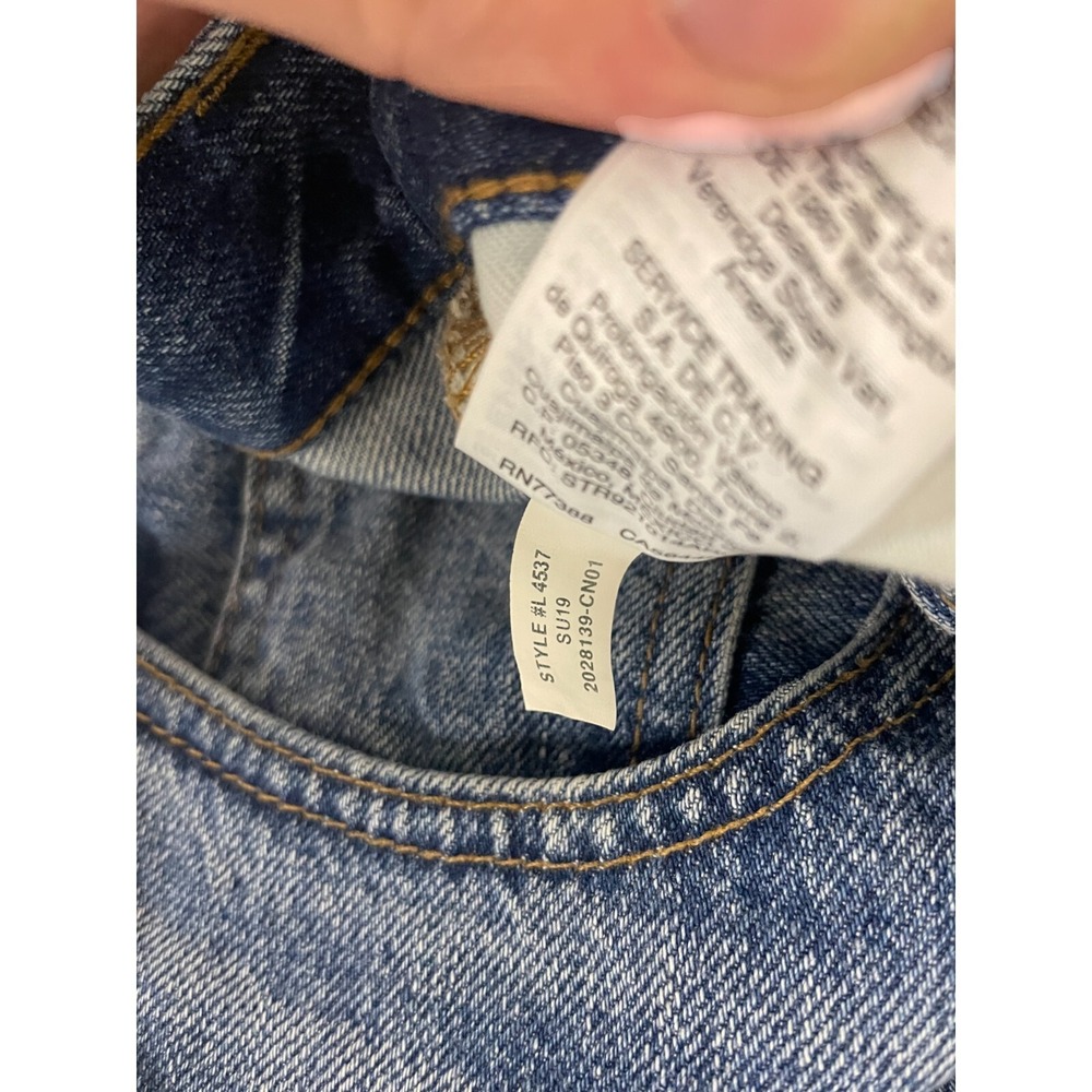 Madewell Button Skirt Size M Blue Rigid Denim A-Line Mini Cut Off Frayed Cotton - Picture 11 of 15